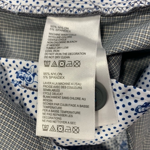 Tommy Bahama Men's Pants 35x30 Blue Micro Check Stretch Flat Front - Picture 7 of 10